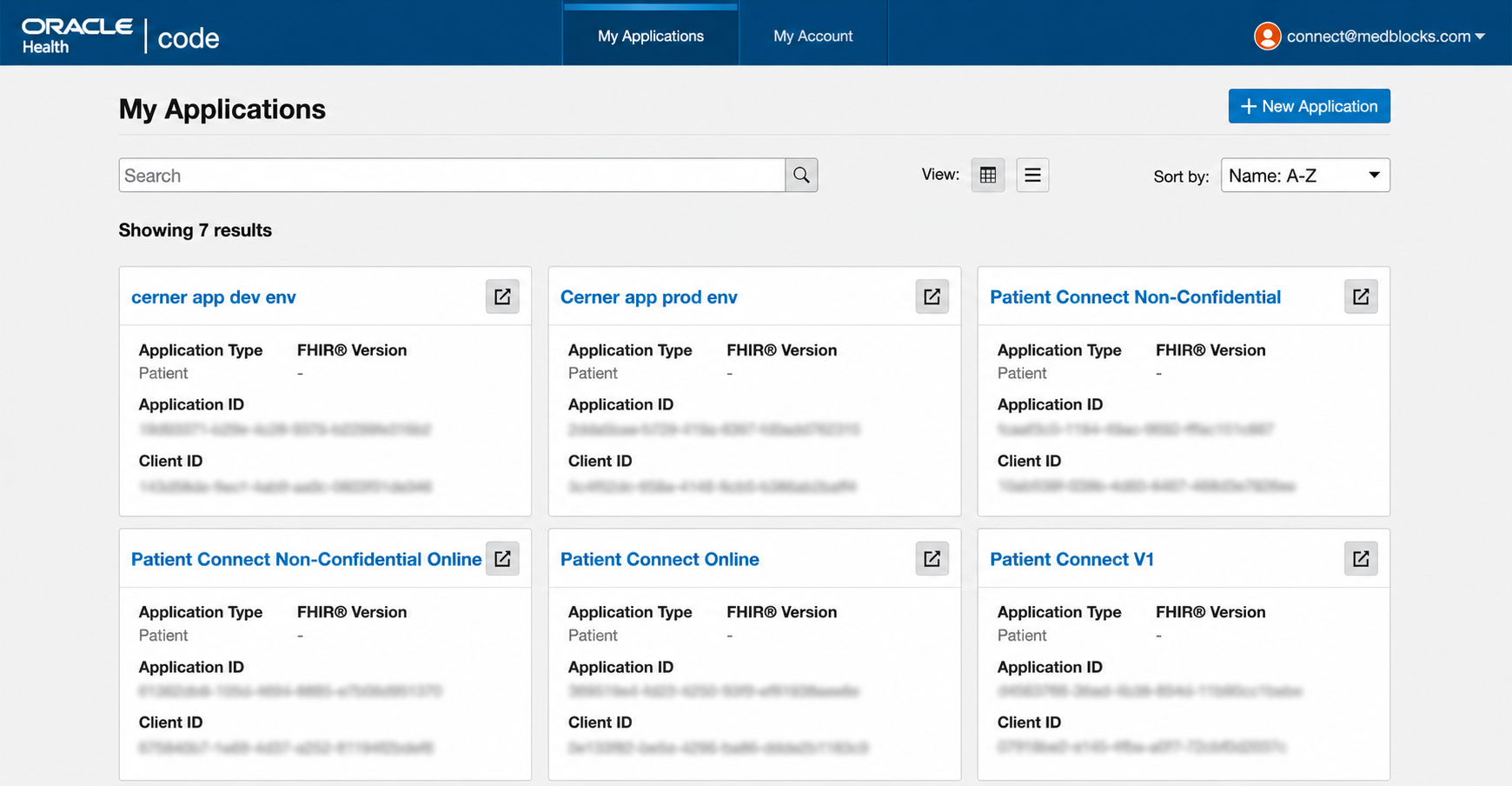 Cerner create application