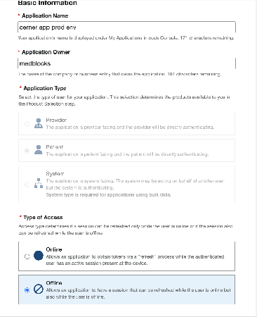 Cerner application details