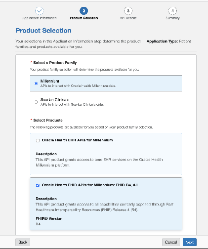 Cerner product selection