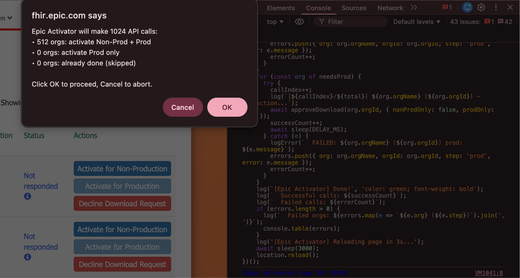 Authorize activator script